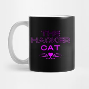 The hacker cat design with whiskers Mug